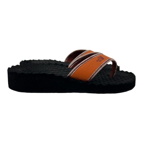 The North Face Sandals Womens 9 Foam Thong Flip Flop Orange Black Slip On - Picture 1 of 14